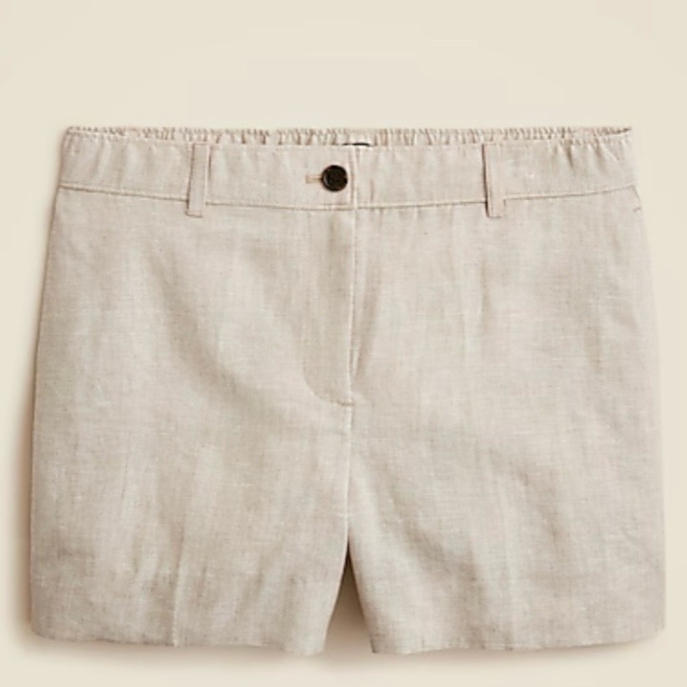 J.Crew Harbor short linen 3 inch lArge Flax color NWOT